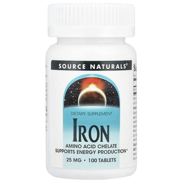 Iron, 25 mg, 100 Tablets