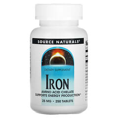 Source Naturals, Железо, 25 мг, 250 таблеток