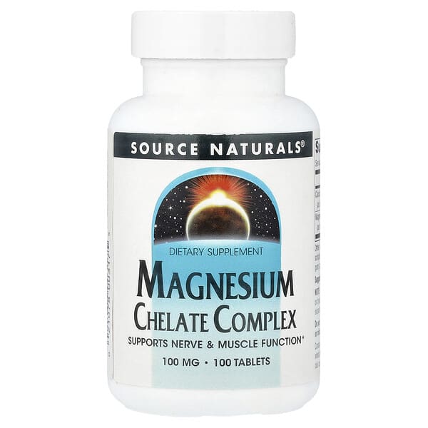 Magnesium Chelate Complex, 100 mg, 100 Tablets