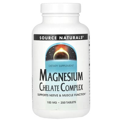 Source Naturals, Chelated Magnesium Complex, 100 mg, 250 Tablets