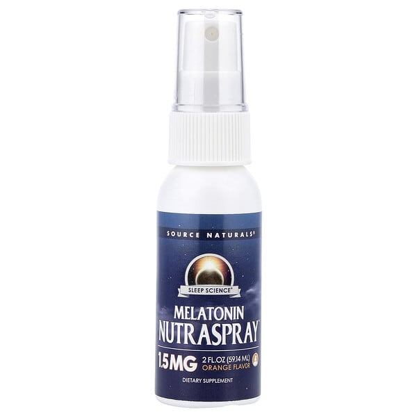 Source Naturals, Sleep Science NutraSpray 褪黑素，香橙味，1.5 毫克，2 液量盎司（59.14 毫升）