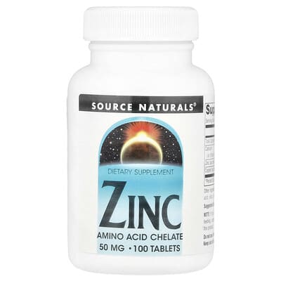Source Naturals, Zinc Tablets, 50 mg, 100 Tablets