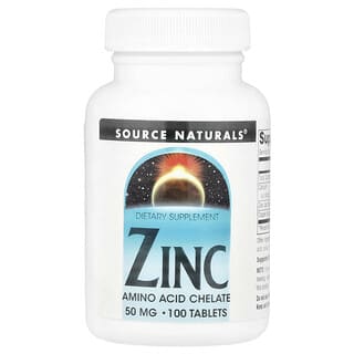 Source Naturals, Zinc, 50 mg, 100 comprimés