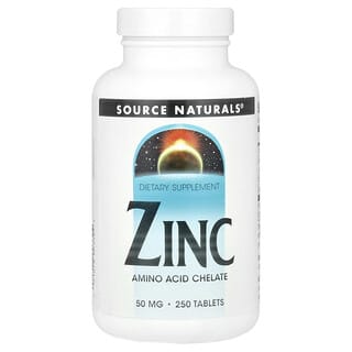 Source Naturals, Zinc, 50 mg, 250 comprimés