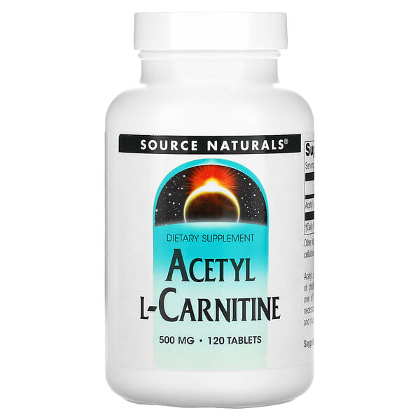 Source Naturals, Acétyl-L-carnitine, 500 mg, 120 comprimés