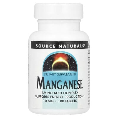 Source Naturals, Manganese, 10 mg, 100 Tablets