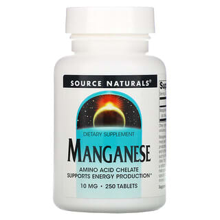 Source Naturals, Manganeso, 10 mg, 250 comprimidos