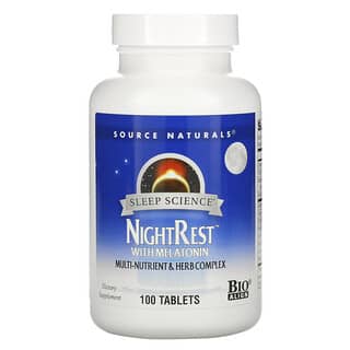 Source Naturals, Science du sommeil, NightRest à la mélatonine, 100 comprimés