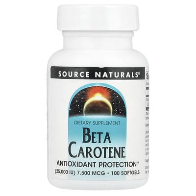 Source Naturals, Beta Carotene, 7500 mcg (25,000 IU), 100 Softgels
