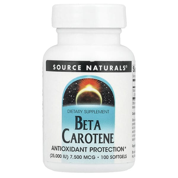 Beta Carotene, 7,500 mcg (25000 IU), 100 Softgels