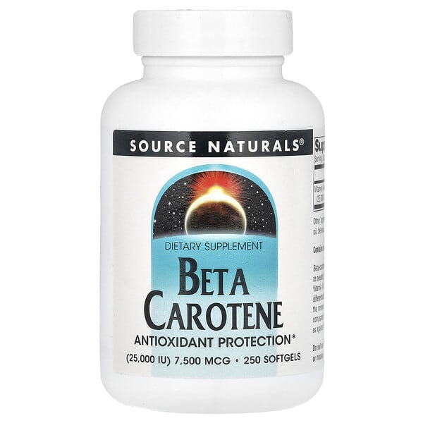 Beta Carotene, 7,500 mcg (25000 IU), 250 Softgels