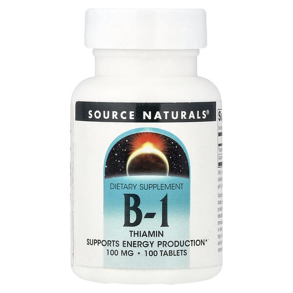 Source Naturals, 비타민B-1티아민, 100정
