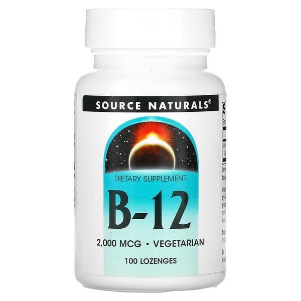Source Naturals, B12, 2.000 mcg, 100 Lutschtabletten