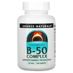 Source Naturals, B-50 Complex, Vitamin-B-Komplex, 50 mg, 100 Tabletten
