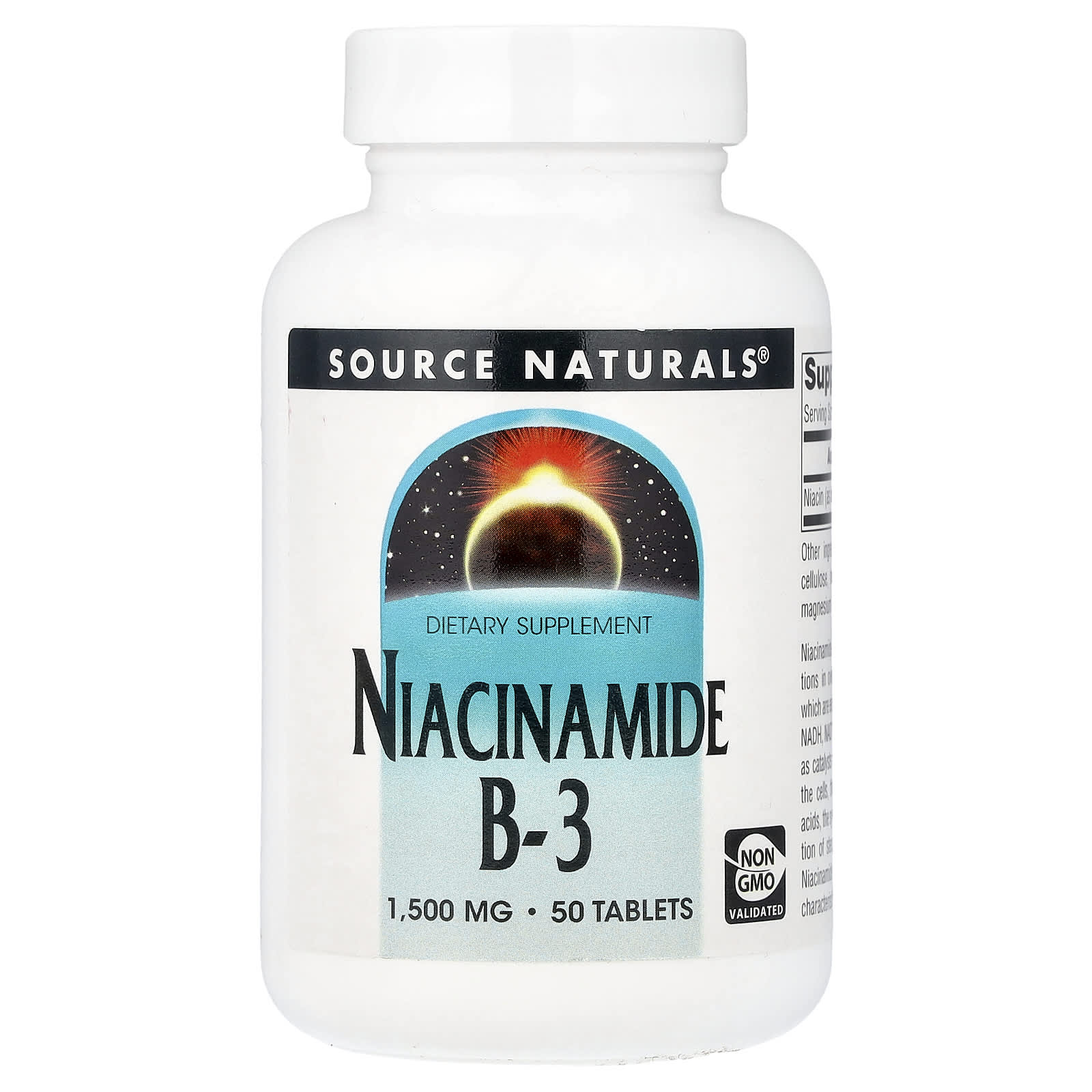 Source Naturals, никотинамид B3, 1500 мг, 50 таблеток