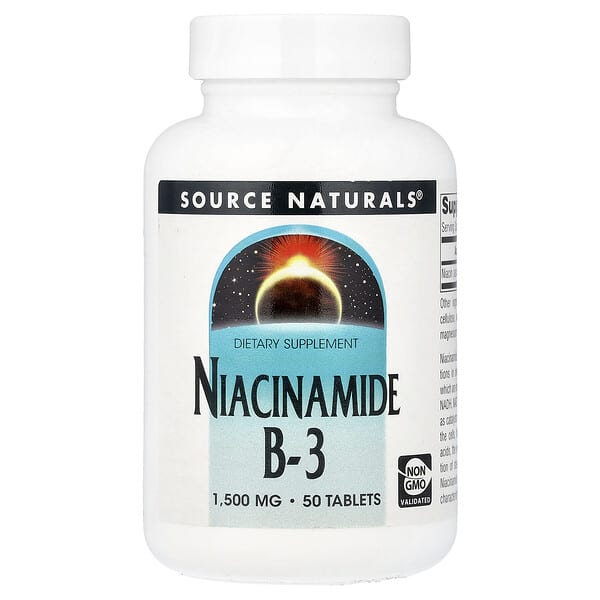 Source Naturals, 나이아신아마이드 B-3, 1,500mg, 50정