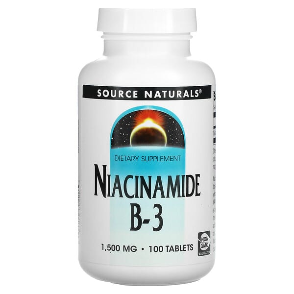 Source Naturals, Ниацинамид B3, 1500 мг, 100 таблеток