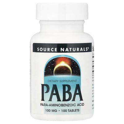 Source Naturals, PABA, 100 mcg, 100 Tablets
