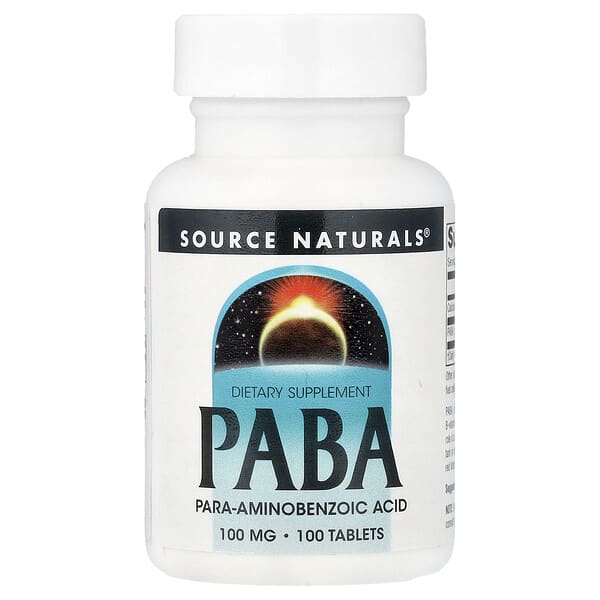 Source Naturals, PABA, 100 mg, 100 Tabletten