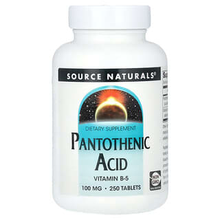 Source Naturals, Ácido Pantotênico, 100 mg, 250 tabletes