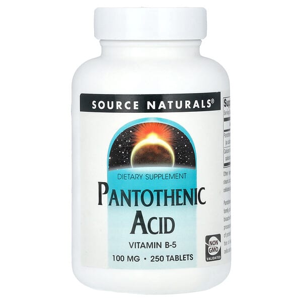 Source Naturals, пантотеновая кислота, 250 таблеток