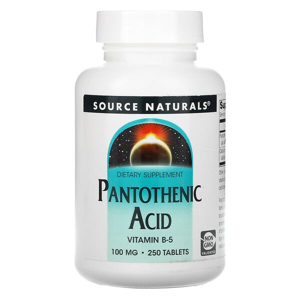 Source Naturals, Ácido pantoténico, 100 mg, 250 comprimidos