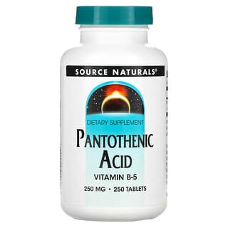 Source Naturals, Ácido Pantoténico, Vitamina B-5, 250 mg, 250 comprimidos