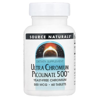 Source Naturals, Ultra Chromium Picolinate 500™, 500 mcg, 60 Tablets
