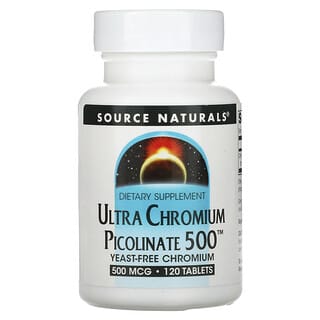 Source Naturals, Picolinato de ultra cromo 500, 500 mcg, 120 comprimidos