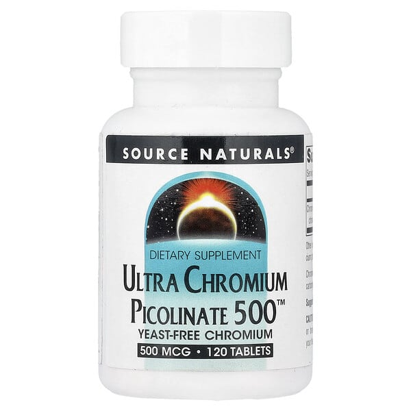Source Naturals, Ultra Chromium Picolinate 500™, 500 mcg, 120 Tablets — product photo 1