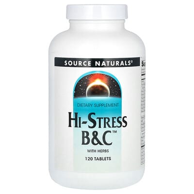 Source Naturals, Hi-Stress B&amp;C, Herbal, 120 Tablets