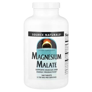 Source Naturals, Malate de magnésium, 3750 mg, 360 comprimés (1250 mg pièce)