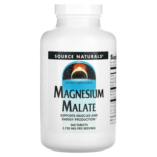 Source Naturals, Malato de magnesio, 3750 mg, 360 comprimidos