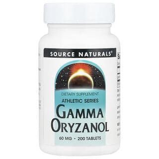 Source Naturals, Athletic Series（アスレチックシリーズ）、ガンマオリザノール、60mg、タブレット200粒