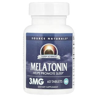 Source Naturals, Melatonina, 3 mg, 60 Comprimidos