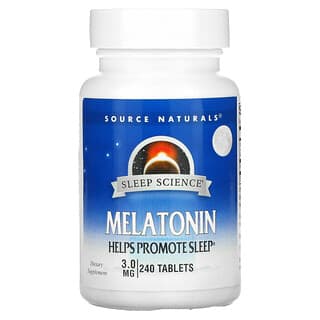 Source Naturals, Mélatonine, 3,0 mg, 240 comprimés