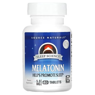 Source Naturals, Sleep Science, Melatonina, 5 mg, 120 compresse