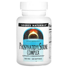 Source Naturals, Phosphatidyl Serine Complex, Phosphatidylserinkomplex, 500 mg, 60 Weichkapseln