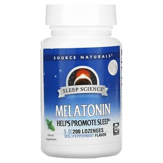 Source Naturals, Melatonina, Menta, 5 mg, 200 pastillas