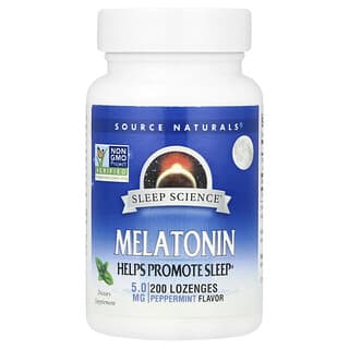 Source Naturals, Melatonina, Menta, 5 mg, 200 pastillas