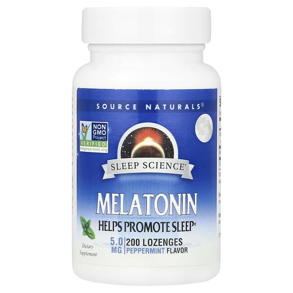 Melatonin, Peppermint, 5 mg, 200 Lozenges