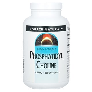 Source Naturals, Phosphatidylcholine, Dans la lécithine, 420 mg, 180 capsules à enveloppe molle