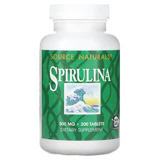 Source Naturals, Spiruline, 500 mg, 200 comprimés