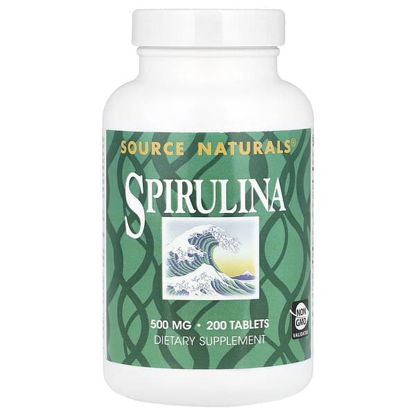 Source Naturals, Espirulina, 500 mg, 200 comprimidos