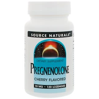 Source Naturals, Pregnenolona, Sabor Cereja, 10 mg, 120 Pastilhas