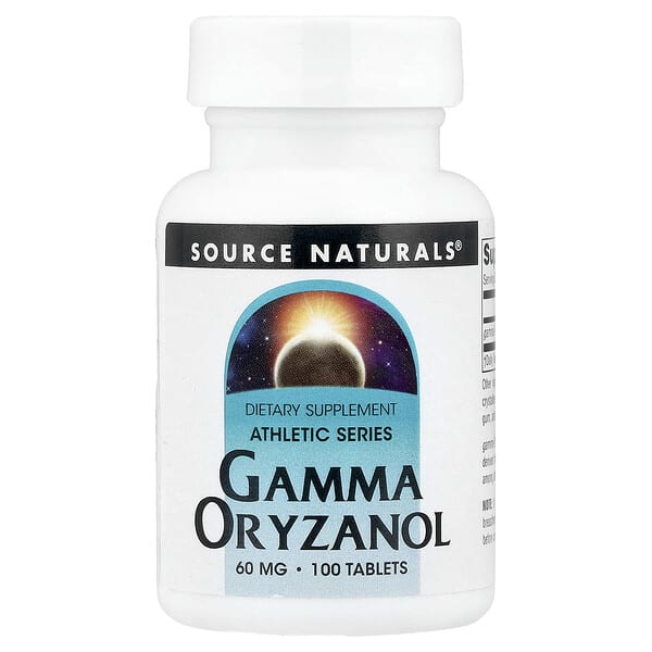 Source Naturals（ソースナチュラルズ）, アスレチックシリーズ、ガンマオリザノール、60mg、タブレット100粒