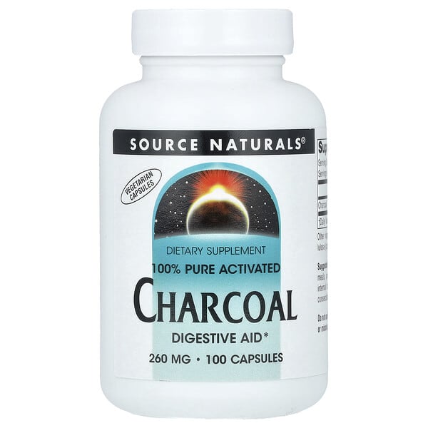 100% Pure Activated Charcoal, 260 mg, 100 Capsules