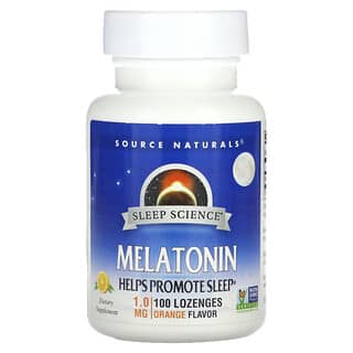 Source Naturals, Melatonina, Naranja, 1 mg, 100 pastillas
