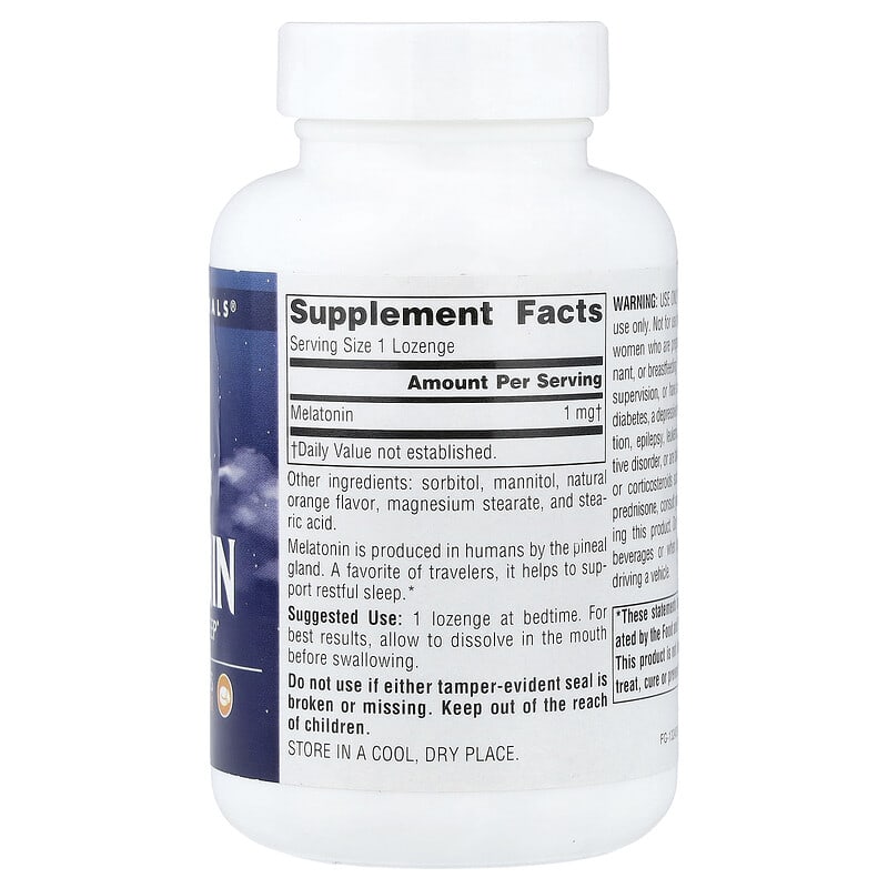 Sleep Science, Melatonin, Orange, 1 mg, 300 Lozenges