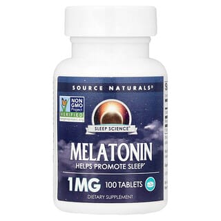 Source Naturals, Sleep Science®, мелатонин, 1 мг, 100 таблеток